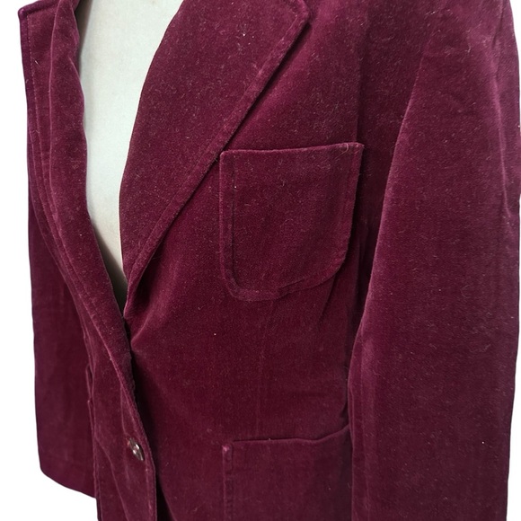 Barclay Square Burgundy Color Corduroy Blazer Size 8 - Picture 4 of 7